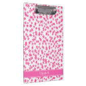 Hot Roze 2 sterren White BG, Hot Pink Name Monogra Klembord (Rechts)