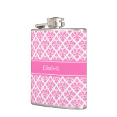 Hot-roze 2-Whisky Damask #3 Hot-roze naamMonogram Heupfles (Links)