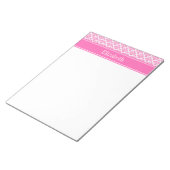 Hot-roze 2-Whisky Damask #3 Hot-roze naamMonogram Notitieblok (Schuin)