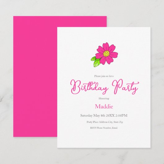 Hot-roze aanvinding kaart (Voorkant / Achterkant)