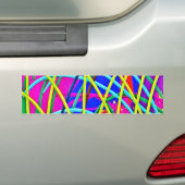 Hot-roze Abstract draagbaar design — romantisch ca Bumpersticker (Op auto)