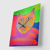 Hot-roze Abstracte Art Vierkante Klok (Hoek)