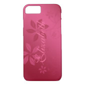 Hot Roze Abstracte Bloemen Custom Naam Case-Mate iPhone Case (Achterkant)