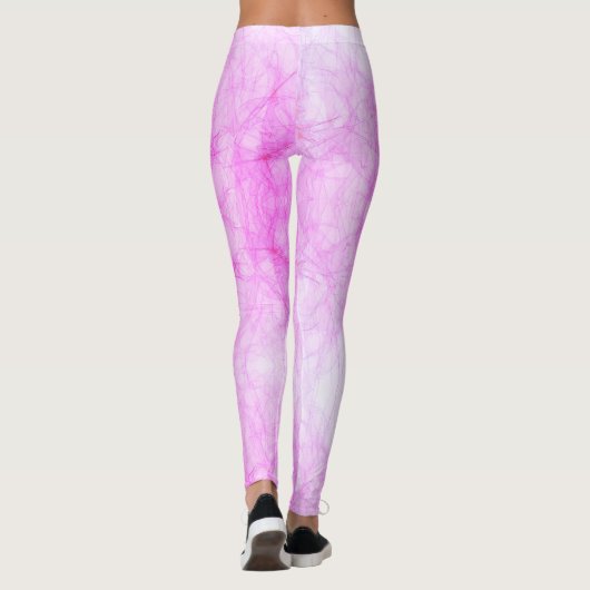 Hot-roze Abstracte grunge Leggings (Achterkant)