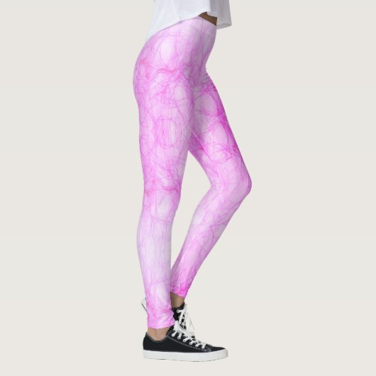 Hot-roze Abstracte grunge Leggings (Rechts)