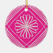 Hot-roze Abstracte kerstboom Keramisch Ornament (Voorkant)