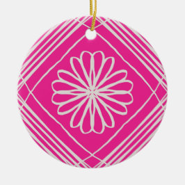 Hot-roze Abstracte kerstboom Keramisch Ornament