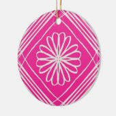 Hot-roze Abstracte kerstboom Keramisch Ornament (Links)