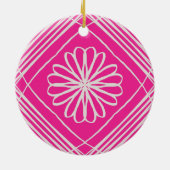 Hot-roze Abstracte kerstboom Keramisch Ornament (Achterkant)