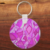 Hot-roze Abstracte kunst door Kara Willis Sleutelhanger (Voorkant)