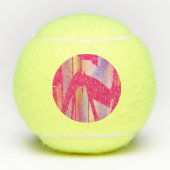 Hot Roze abstracte kunst Penn tennisballen (Voorkant)