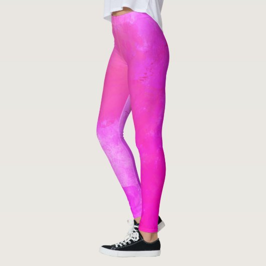 Hot-roze Abstracte stijl Leggings (Links)