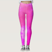 Hot-roze Abstracte stijl Leggings (Voorkant)