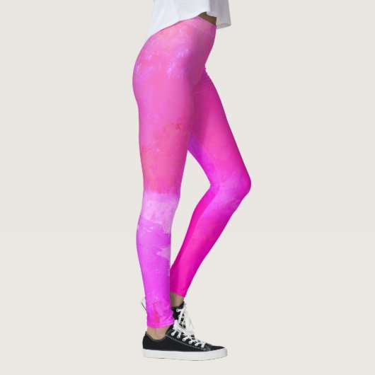 Hot-roze Abstracte stijl Leggings (Rechts)