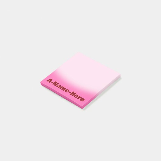 Hot-roze achtergrond met veeleisende naam post-it® notes (Schuin)