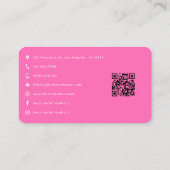 Hot-Roze Afro-Amerikaanse Nagelstudio QR-code Visitekaartje (Achterkant)