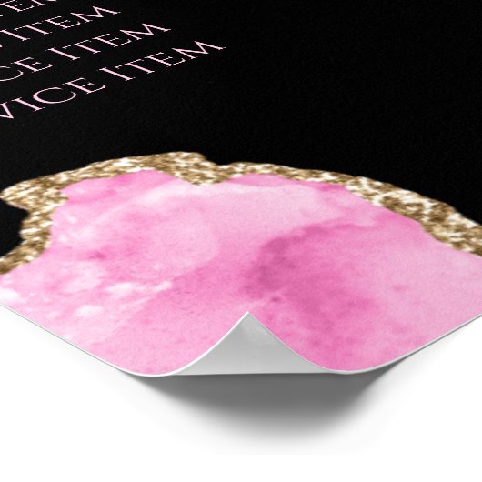 Hot-roze Agate Price List Poster (Hoek)