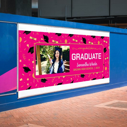 Hot-roze aggregaten Afstuderen Aangepast foto-Afst Spandoek