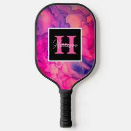 Hot-roze alcoholinkt monogram op maat pickleball paddle
