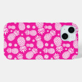 Hot-roze anananassen en bloempatroon Case-Mate iPhone case (Achterkant (horizontaal))