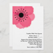 Hot-Roze Anemone Wedding: Samen met ouders Kaart (Voorkant / Achterkant)