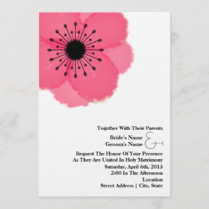 Hot-Roze Anemone Wedding: Samen met ouders Kaart