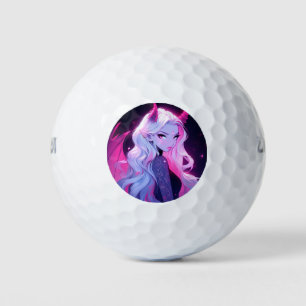 Hot roze anime meisje succubus koakuma kleine duiv golfballen