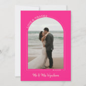 Hot-roze Arch Weddenschap Foto's & Bedankt (Voorkant)