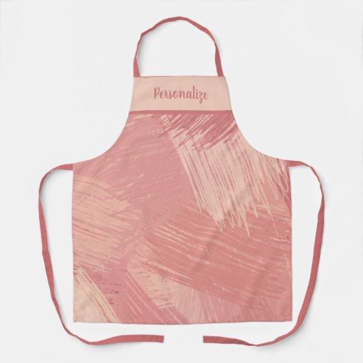 Hot-roze artistieke verfpenseelstreken Aangepast Schort (Voorkant)