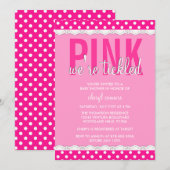 Hot-roze Baby shower uitnodiging (Voorkant / Achterkant)