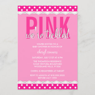 Hot-roze Baby shower uitnodiging