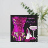 Hot-roze Bachelorette Party toont corset Kaart (Staand voorkant)