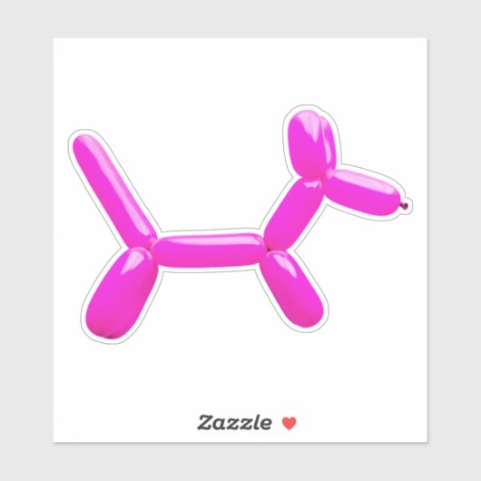 Hot roze ballon dier hond Sticker (Vel)