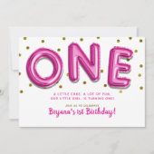 Hot-roze ballonnen Gold Stippen 1 op de eerste ver Kaart (Voorkant)