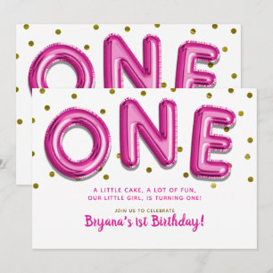 Hot-roze ballonnen Gold Stippen 1 op de eerste ver Kaart