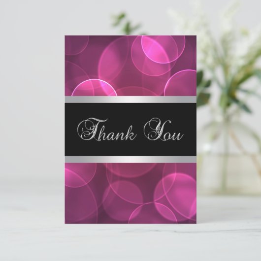 Hot-roze, bedankt kaarten (Staand voorkant)