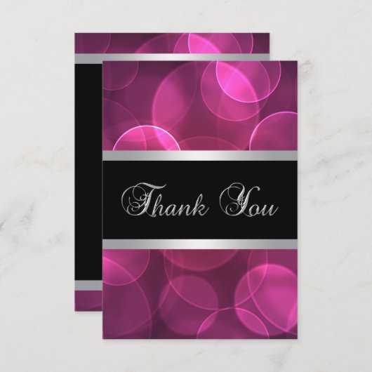 Hot-roze, bedankt kaarten (Voorkant / Achterkant)