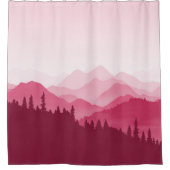 Hot-roze bergen douchegordijn (Voorkant)