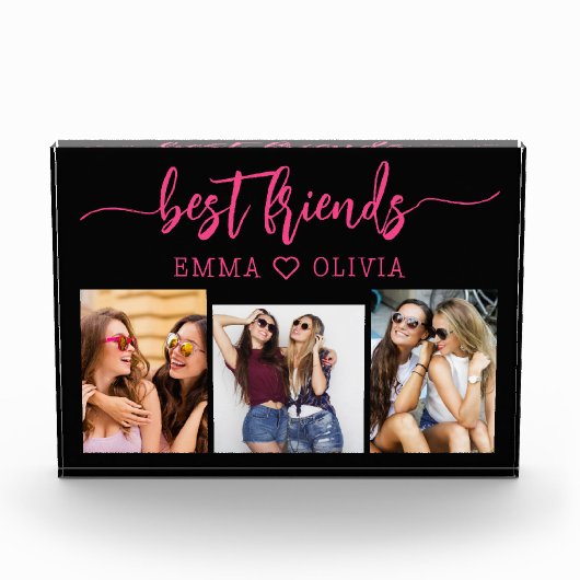 Hot roze beste vrienden 3 foto collage Keepsake (Voorkant)