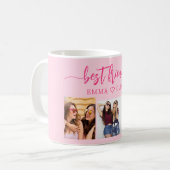 Hot roze beste vrienden 3 foto collage Keepsake Koffiemok (Voorkant links)