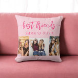 Hot roze beste vrienden 3 foto collage Keepsake Kussen<br><div class="desc">Vier vriendschap met de Hot Pink Best Friends 3 Photo Collage Keepsake Sierkussen. Gepersonaliseerd met een levendig, heet roze ontwerp, heeft het een prachtig gerangschikte collage van drie gekoesterde foto's die speciale momenten vastleggen met je beste vrienden. Gemaakt van hoogwaardige materialen, voegt dit kussen een stijlvolle en sentimentele touch toe...</div>