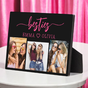 Hot roze besties vrienden 3 foto collage Keepsake Fotoplaat