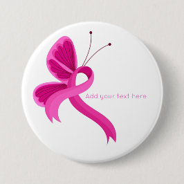 Hot-roze bewustwording Button lint-butterfly
