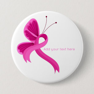 Hot-roze bewustwording Button lint-butterfly
