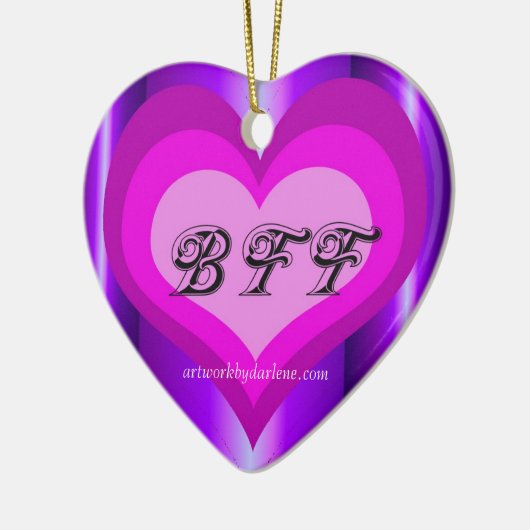 hot roze BFF Keramisch Ornament (Links)