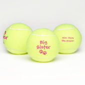 Hot-roze Big Sister Pet Dog Cat Speelgoed met naam Tennisballen (Multi)