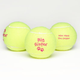 Hot-roze Big Sister Pet Dog Cat Speelgoed met naam Tennisballen