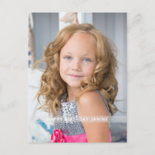Hot-roze Birthday Foto aangepast Briefkaart
