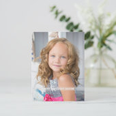 Hot-roze Birthday Foto aangepast Briefkaart (Staand voorkant)