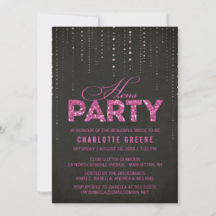 Hot-roze & Black Glitter-oplegger Kaart